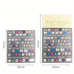 5D Flower Bowknot Nail Art Stickers for DIY or Salons