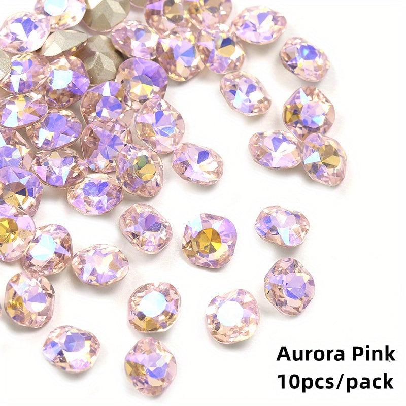 8mm Square Nail Rhinestones Crystal Nail Stones 10pcs