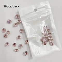 8mm Square Nail Rhinestones Crystal Nail Stones 10pcs