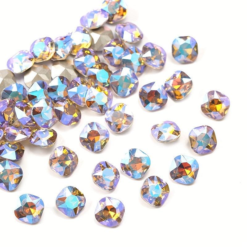 8mm Square Nail Rhinestones Crystal Nail Stones 10pcs