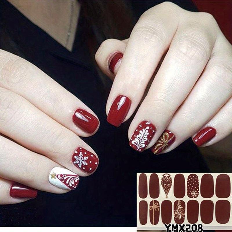 Plaid Nail Polish Stickers Self Adhesive Nail Art Decal Strips 1 Sheet