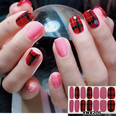 Plaid Nail Polish Stickers Self Adhesive Nail Art Decal Strips 1 Sheet