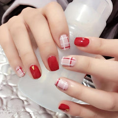 Plaid Nail Polish Stickers Self Adhesive Nail Art Decal Strips 1 Sheet