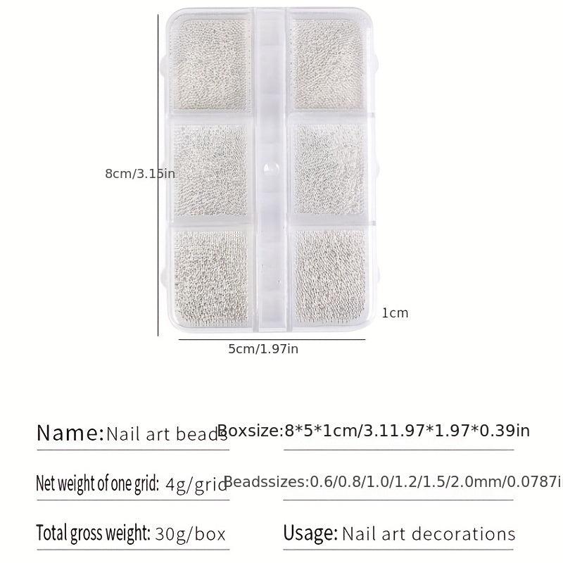 Mixed Colors Nail Caviar Beads Metallic Ball Round Gems Nail Art Decoration