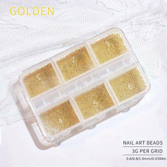 Mixed Colors Nail Caviar Beads Metallic Ball Round Gems Nail Art Decoration