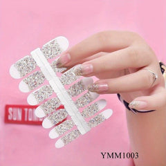 Glitter Nail Polish Stickers Self Adhesive Decal Strips Kit