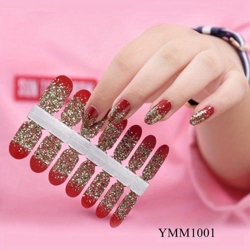 Glitter Nail Polish Stickers Self Adhesive Decal Strips Kit