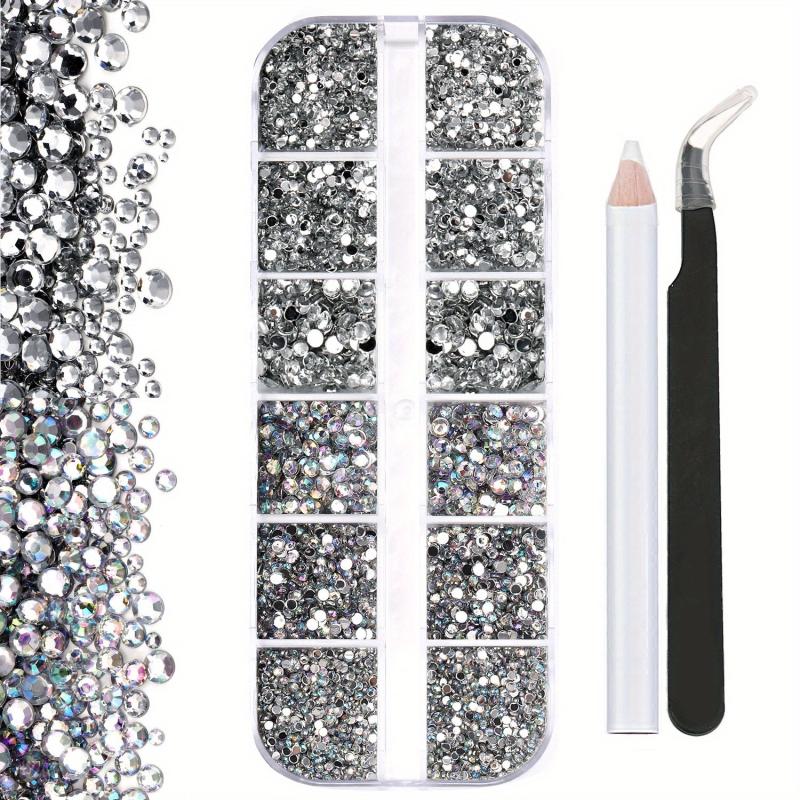 3100 Pcs Colorful Flat Back Crystal Rhinestones Nail Art Decoration Nail Gems