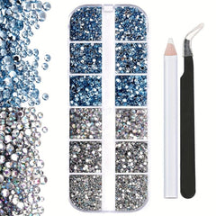 3100 Pcs Colorful Flat Back Crystal Rhinestones Nail Art Decoration Nail Gems
