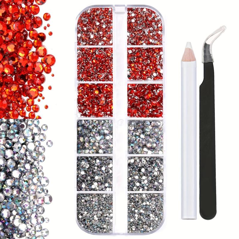 3100 Pcs Colorful Flat Back Crystal Rhinestones Nail Art Decoration Nail Gems