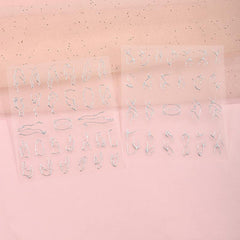 5D Embossed Nail Art Stickers Silver Wavy Stripe Flame Decals
