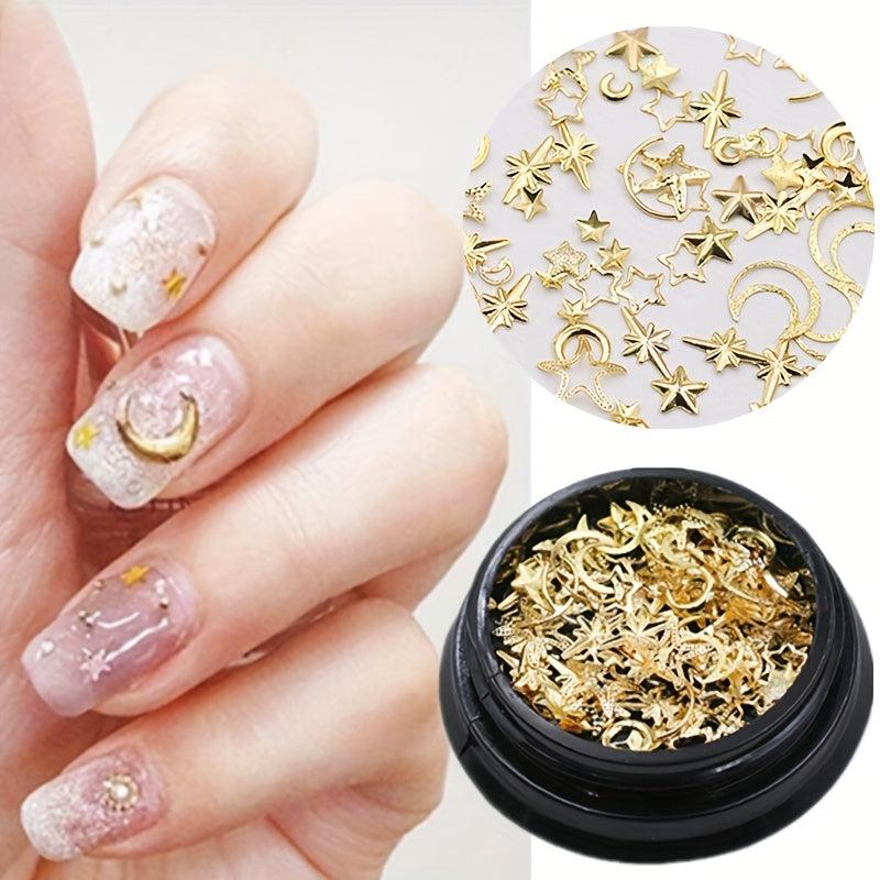 Star Moon Series Metal Rivet Nail Art Accessories
