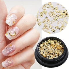 Star Moon Series Metal Rivet Nail Art Accessories