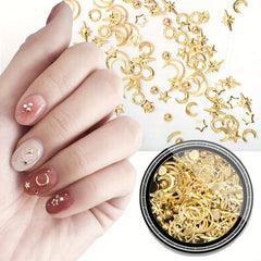 Star Moon Series Metal Rivet Nail Art Accessories