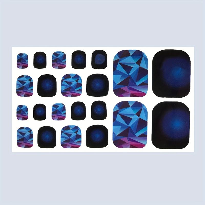Self Adhesive Toe Nail Stickers Full Toe Nail Wraps Polish Strips DIY Manicure