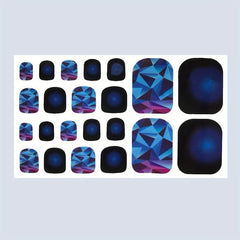 Self Adhesive Toe Nail Stickers Full Toe Nail Wraps Polish Strips DIY Manicure