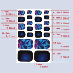 Self Adhesive Toe Nail Stickers Full Toe Nail Wraps Polish Strips DIY Manicure