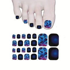 Self Adhesive Toe Nail Stickers Full Toe Nail Wraps Polish Strips DIY Manicure