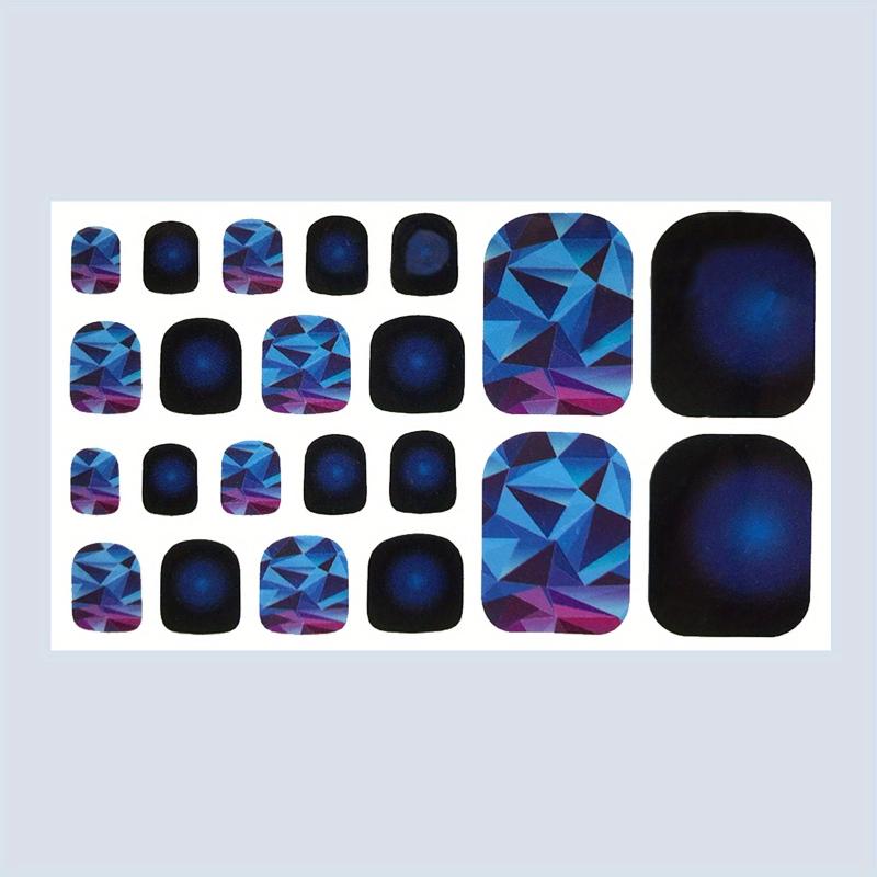 Self Adhesive Toe Nail Stickers Full Toe Nail Wraps Polish Strips DIY Manicure