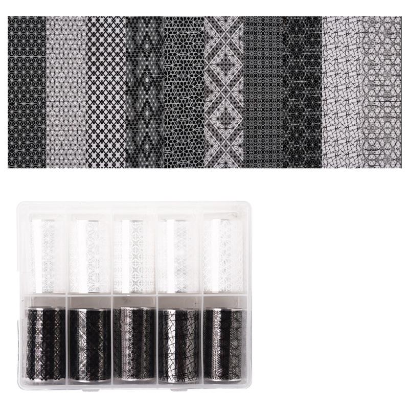Holographic Nail Foil Transfer Stickers Easy Nail Art Supplies