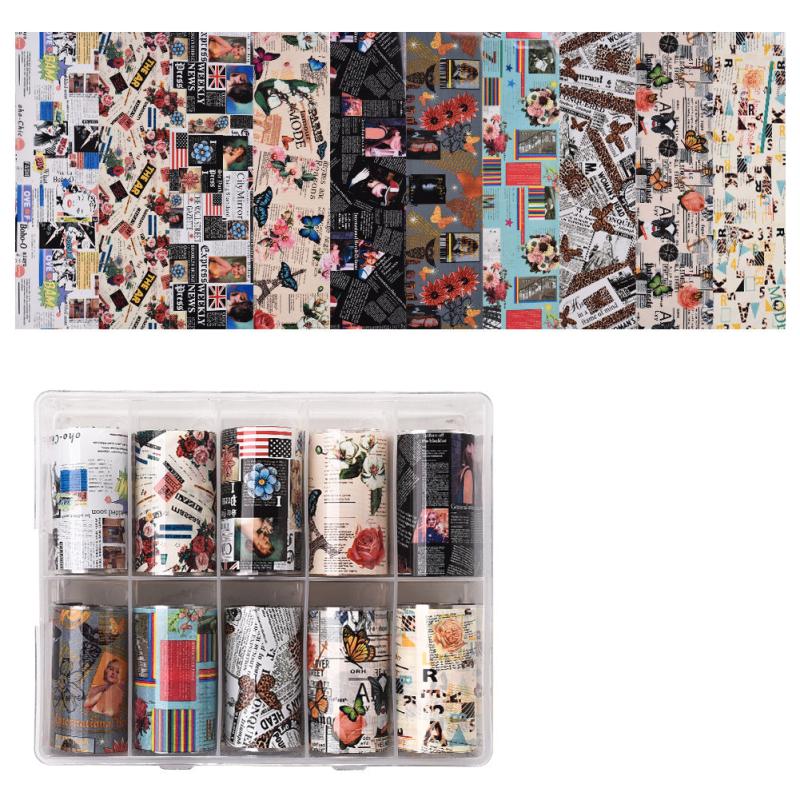Holographic Nail Foil Transfer Stickers Easy Nail Art Supplies