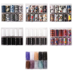 Holographic Nail Foil Transfer Stickers Easy Nail Art Supplies