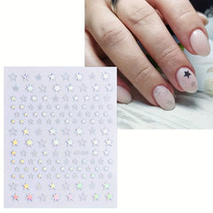 12 Sheets Glitter Holographic Nail Art Stickers Self Adhesive Decals