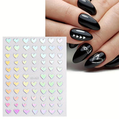 12 Sheets Glitter Holographic Nail Art Stickers Self Adhesive Decals
