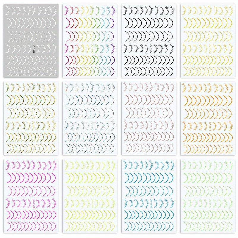 Geometry Line Nail Decals Self Adhesive 3D Nail Art Supplies