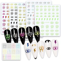Geometry Line Nail Decals Self Adhesive 3D Nail Art Supplies