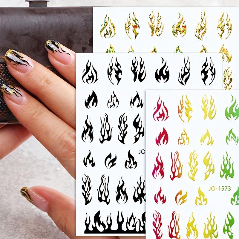 Geometry Line Nail Decals Self Adhesive 3D Nail Art Supplies