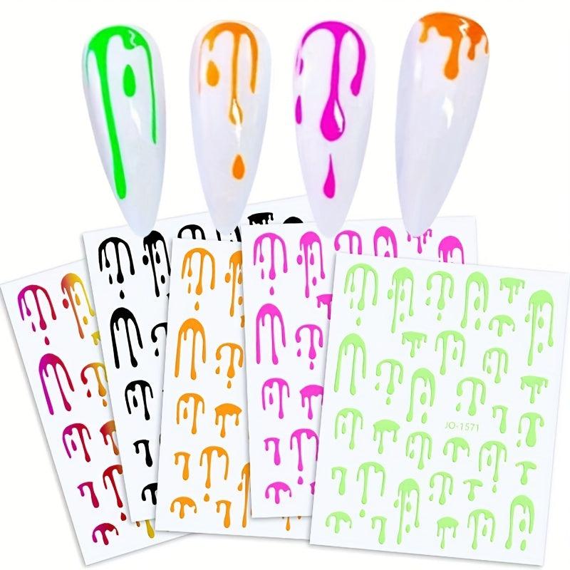 Geometry Line Nail Decals Self Adhesive 3D Nail Art Supplies