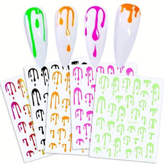 Geometry Line Nail Decals Self Adhesive 3D Nail Art Supplies