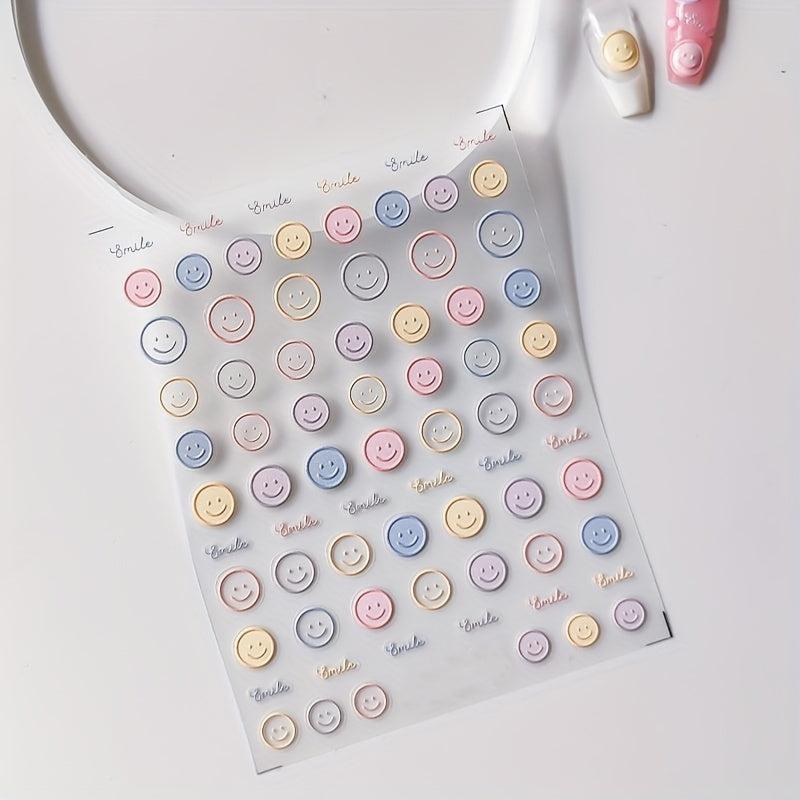 Smiling Face Nail Art Stickers - DIY or Salon Nail Art Decals