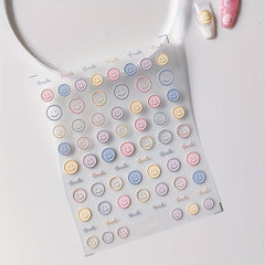Smiling Face Nail Art Stickers - DIY or Salon Nail Art Decals