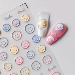 Smiling Face Nail Art Stickers - DIY or Salon Nail Art Decals