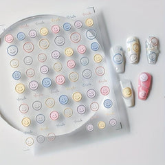 Smiling Face Nail Art Stickers - DIY or Salon Nail Art Decals