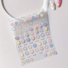 Smiling Face Nail Art Stickers - DIY or Salon Nail Art Decals