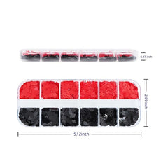 Poker Nail Art Sequins Glitter Slices Red Heart for Acrylic Nail Decoration