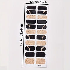 Glitter Full Wraps Nail Polish Stickers Self Adhesive Nail Art Decal Strips