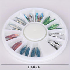 Horse Eye Rhinestone Charms for Nail Art DIY Resin Jewelry in Wheel