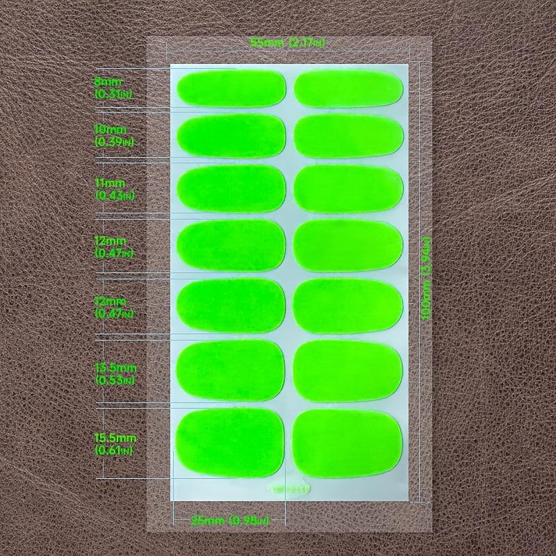 12 Sheets Fluorescent Nail Polish Stickers + 6 Nail Files Gel Nail Decals