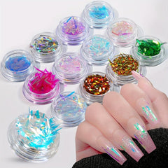 Holographic Nail Sequins Glitters Set