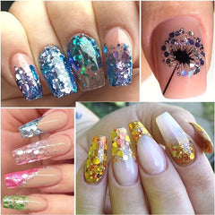 12 Grid Holographic Glitter Sequin 3D Nail Art Flakes Makeup DIY Crafting