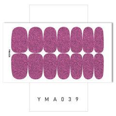 Glitter Nail Polish Stickers Self-Adhesive Decal Strips for Women and Girls
