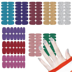 Glitter Nail Polish Stickers Self-Adhesive Decal Strips for Women and Girls