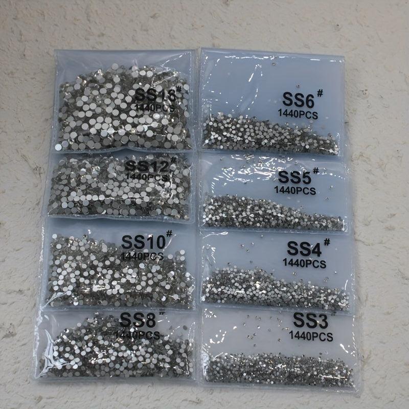 1440pcs Clear Rhinestones for Nail Art DIY & Decor