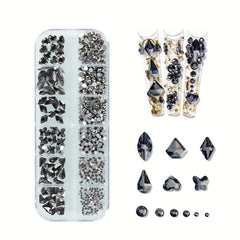 580 Clear Flat Back Nail Art Rhinestones with Tweezers and Drill Pen