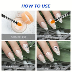 580 Clear Flat Back Nail Art Rhinestones with Tweezers and Drill Pen