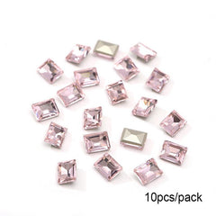10pcs Aurora Nail Art Gemstones Rectangle Shape for DIY or Nail Salons